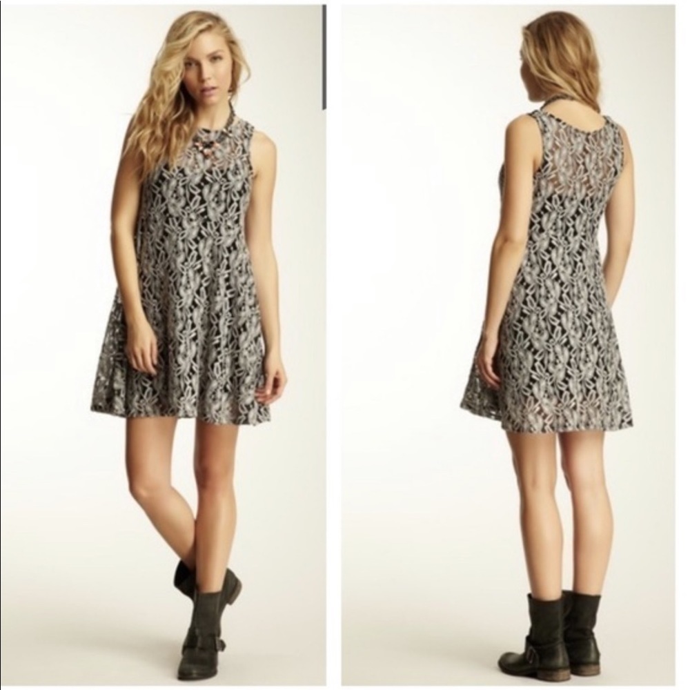 Free People Miles of Lace Tank Floral Lace Dress